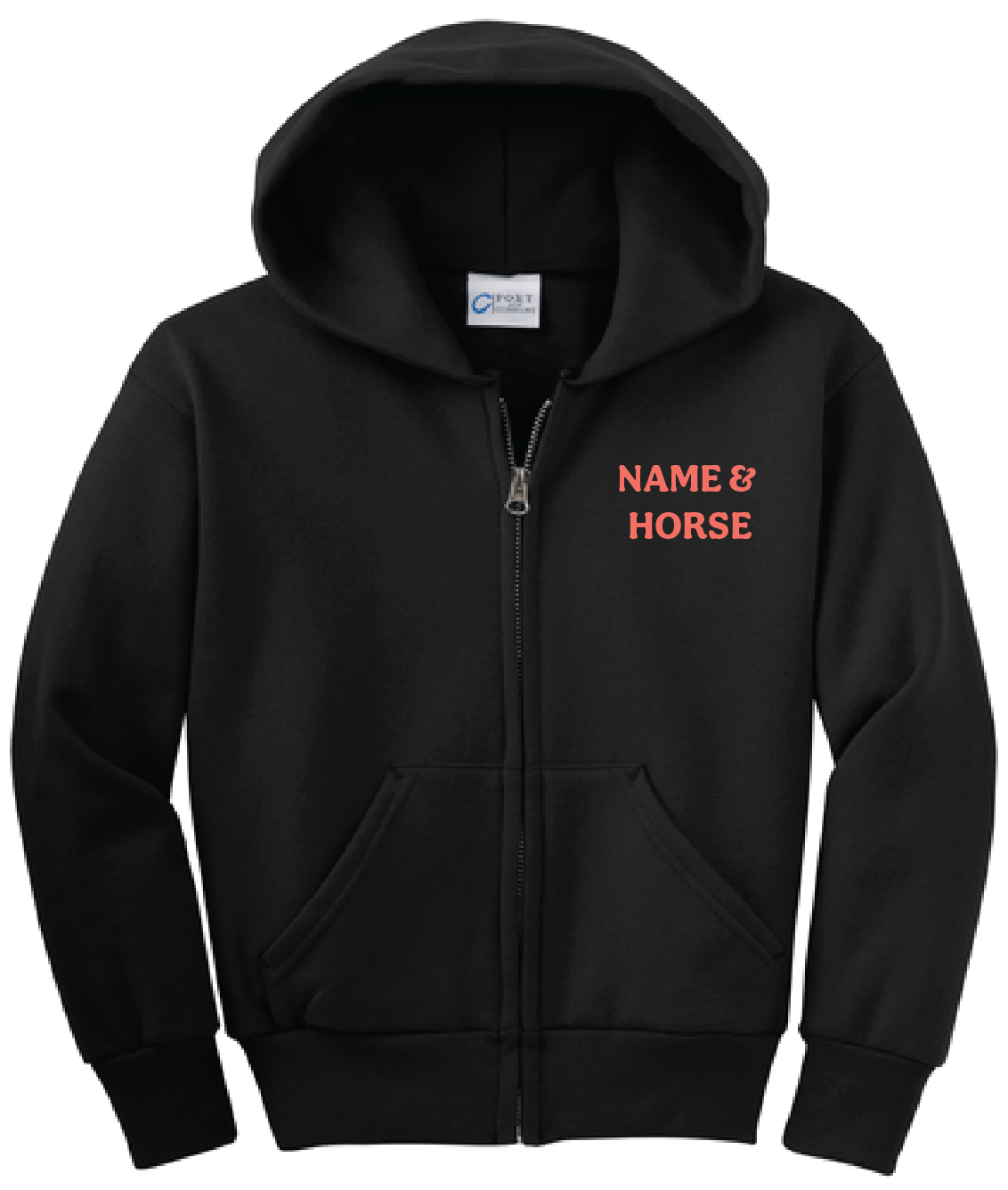 WIND RIDERS YOUTH ZIP UP HOODIE (CORAL LOGO)