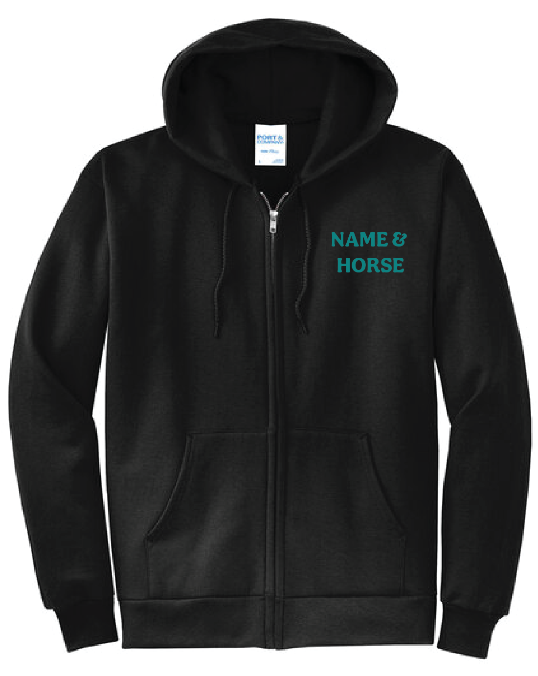 WIND RIDERS 4-H ADULT ZIP UP HOODIE (TEAL LOGO)