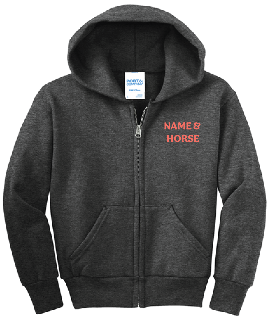 WIND RIDERS YOUTH ZIP UP HOODIE (CORAL LOGO)