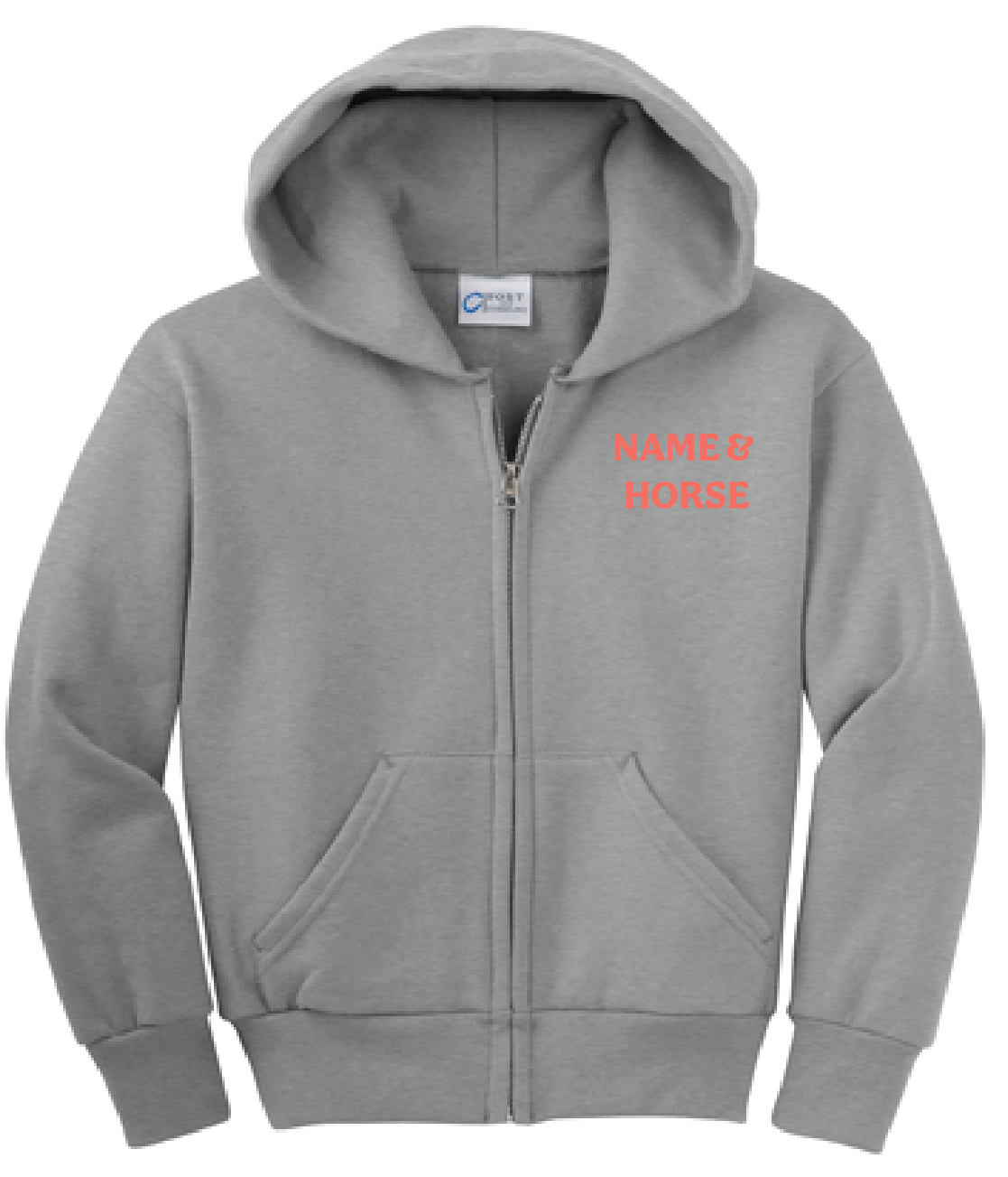 WIND RIDERS YOUTH ZIP UP HOODIE (CORAL LOGO)