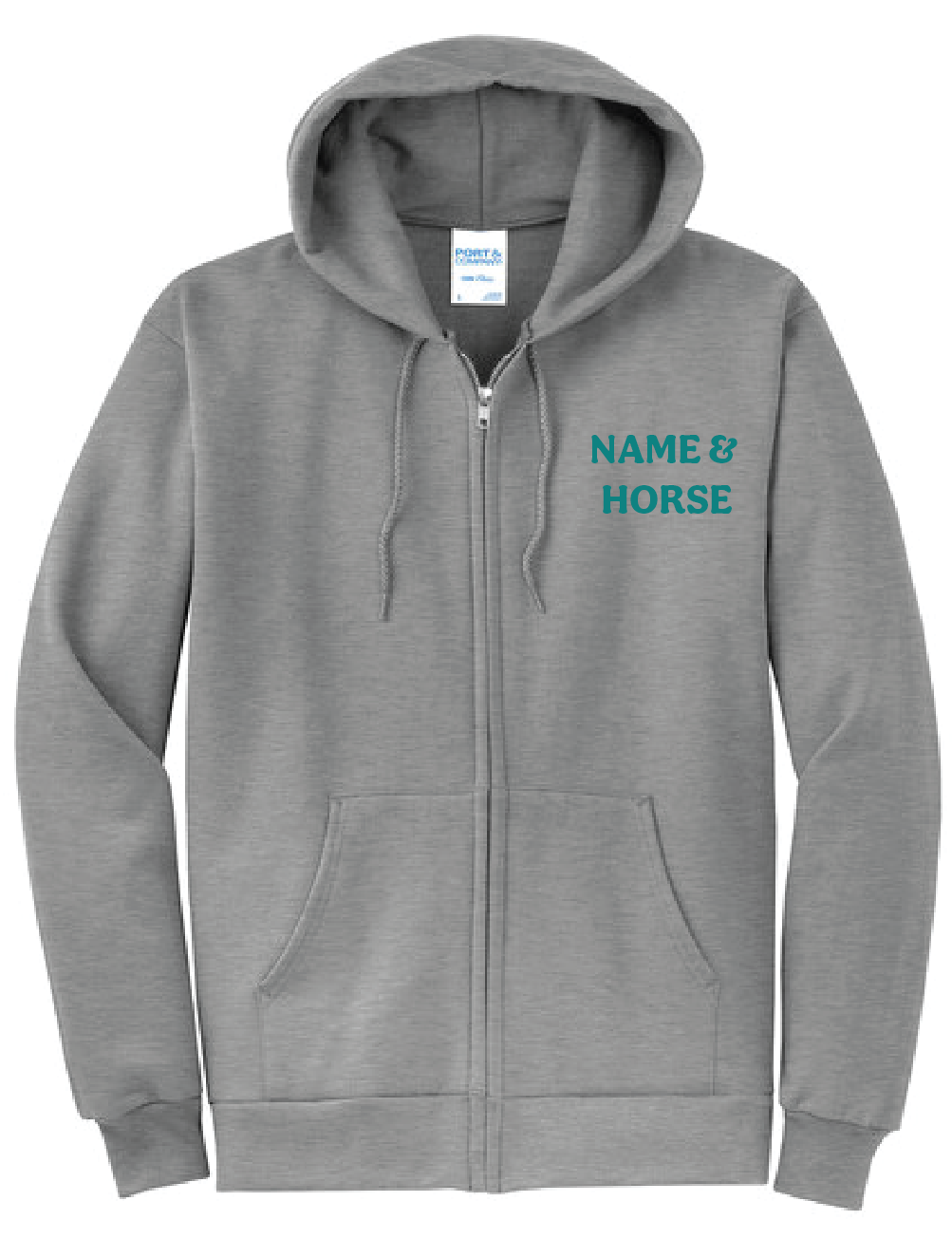 WIND RIDERS 4-H ADULT ZIP UP HOODIE (TEAL LOGO)