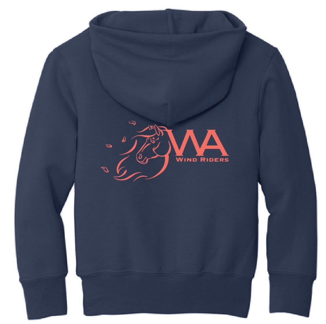 WIND RIDERS YOUTH ZIP UP HOODIE (CORAL LOGO)
