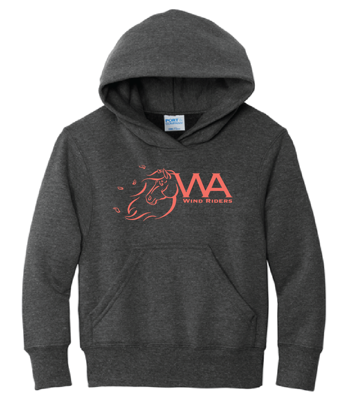 WIND RIDERS YOUTH HOODIE (CORAL LOGO)