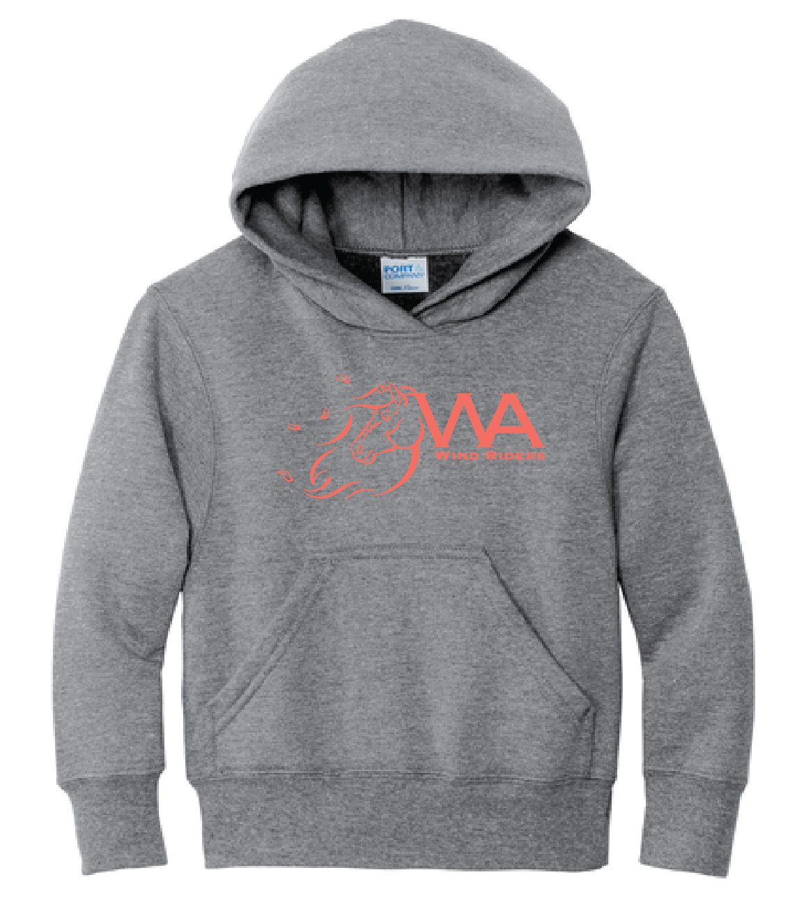 WIND RIDERS YOUTH HOODIE (CORAL LOGO)