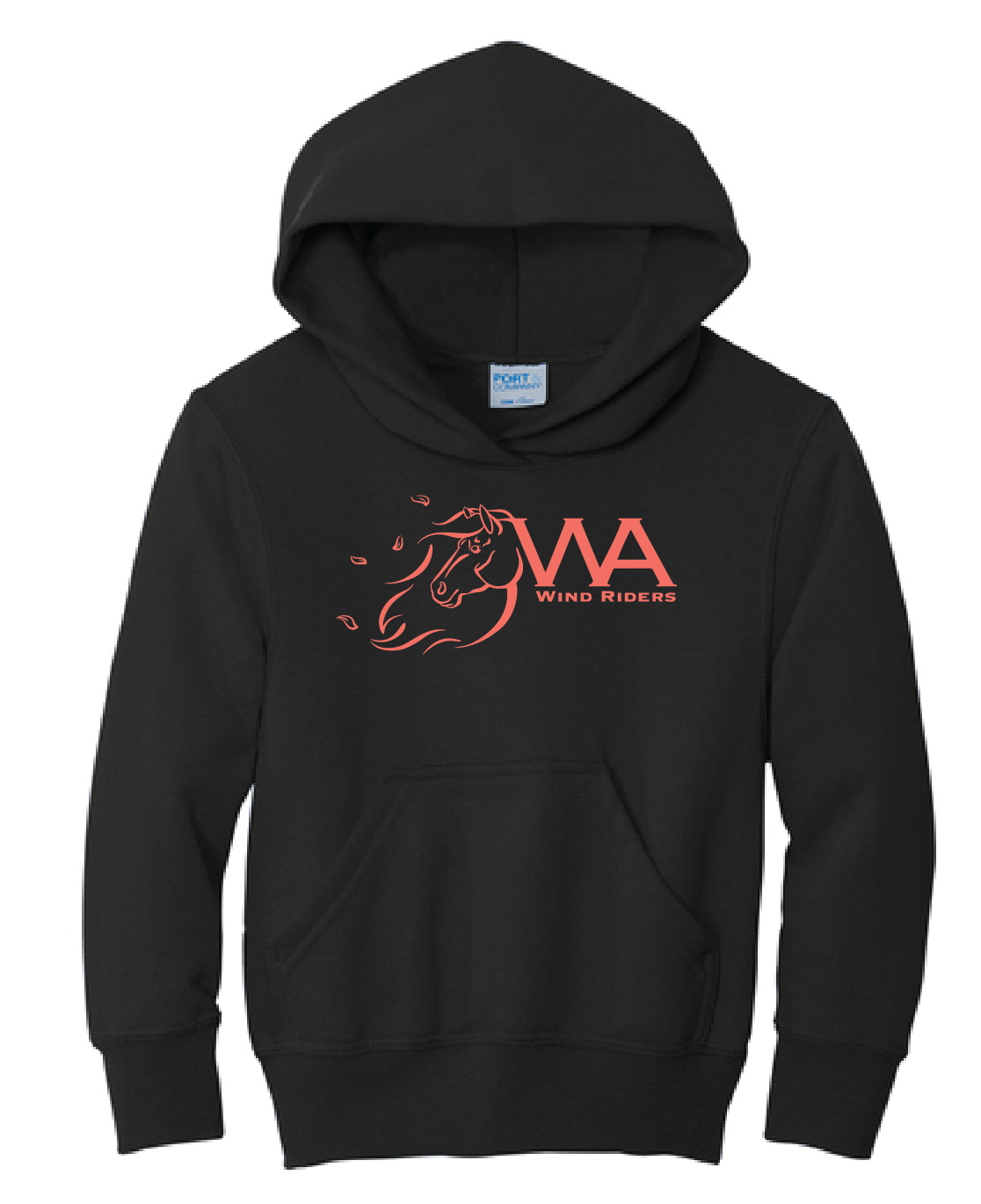 WIND RIDERS YOUTH HOODIE (CORAL LOGO)