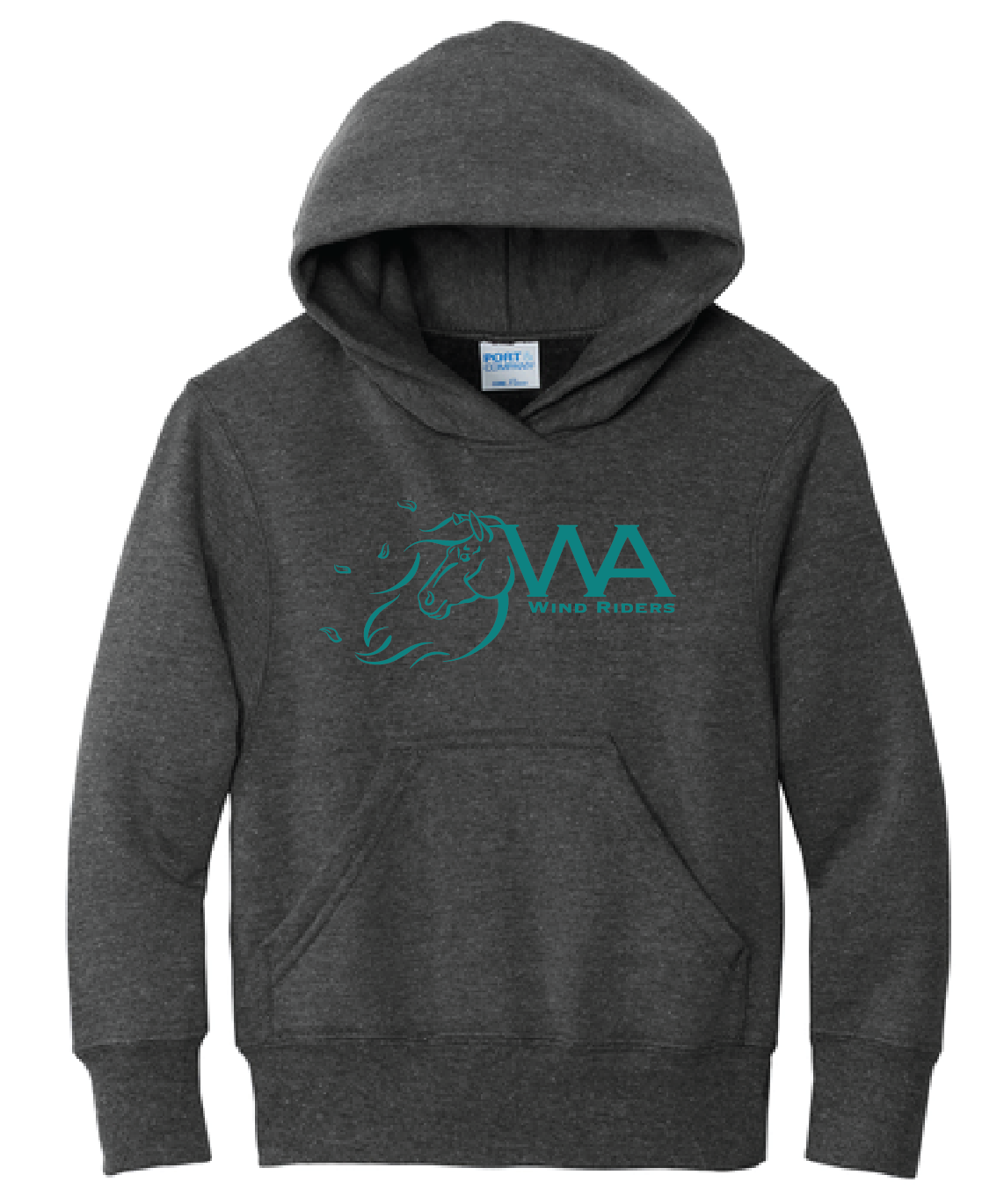 WIND RIDERS YOUTH HOODIE (TEAL LOGO)