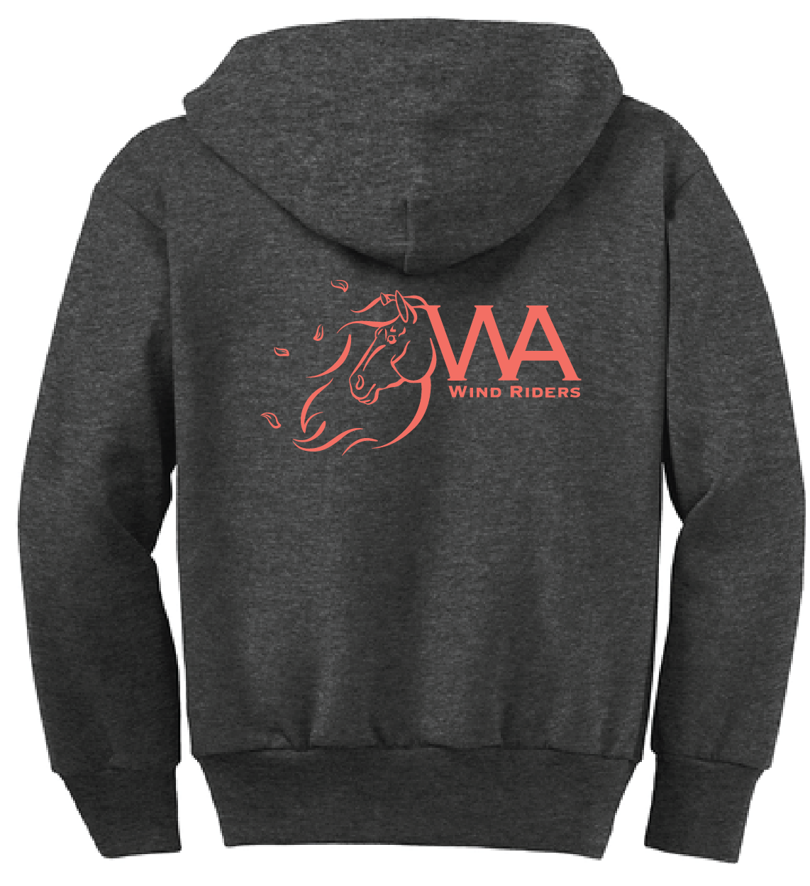 WIND RIDERS YOUTH ZIP UP HOODIE (CORAL LOGO)