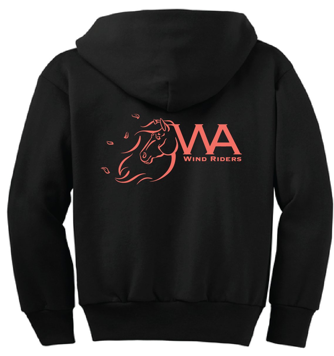 WIND RIDERS YOUTH ZIP UP HOODIE (CORAL LOGO)