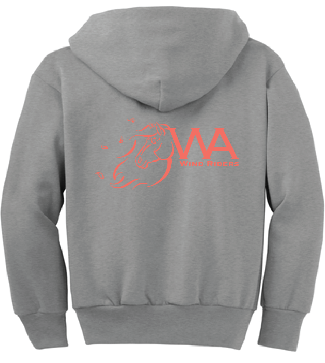 WIND RIDERS YOUTH ZIP UP HOODIE (CORAL LOGO)