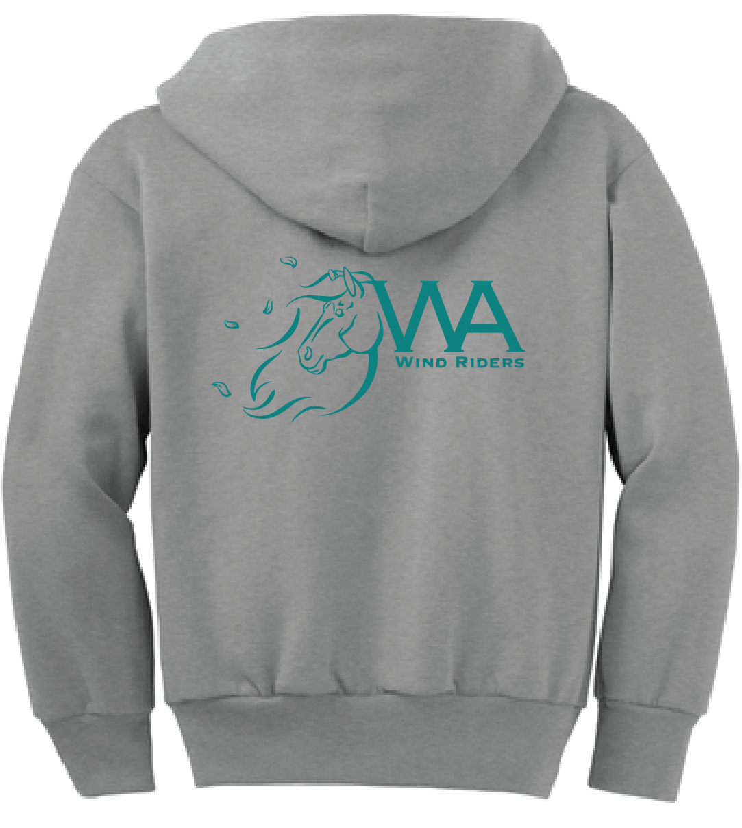 WIND RIDERS 4-H ADULT ZIP UP HOODIE (TEAL LOGO)
