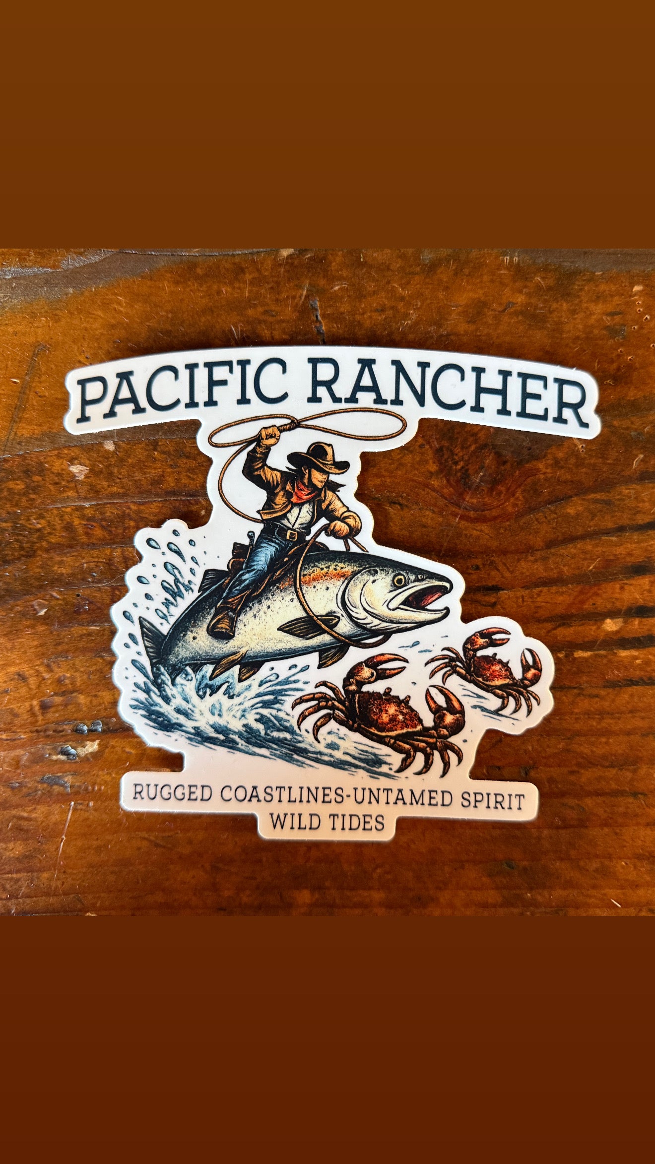 The Original Pacific Rancher Salmon Rider Sticker