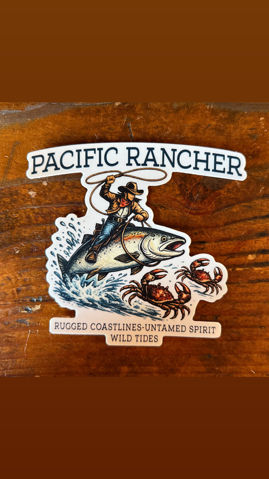 The Original Pacific Rancher Salmon Rider Sticker