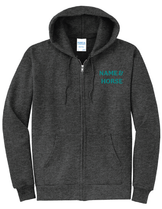 WIND RIDERS 4-H ADULT ZIP UP HOODIE (TEAL LOGO)