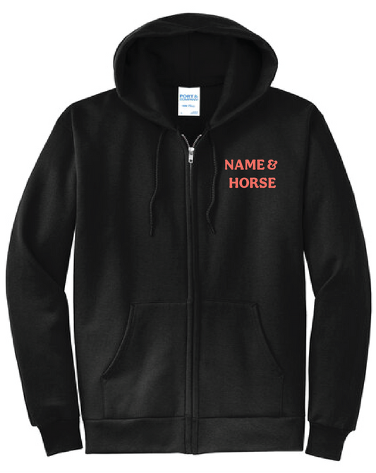 WIND RIDERS 4-H ADULT ZIP UP HOODIE (CORAL LOGO)