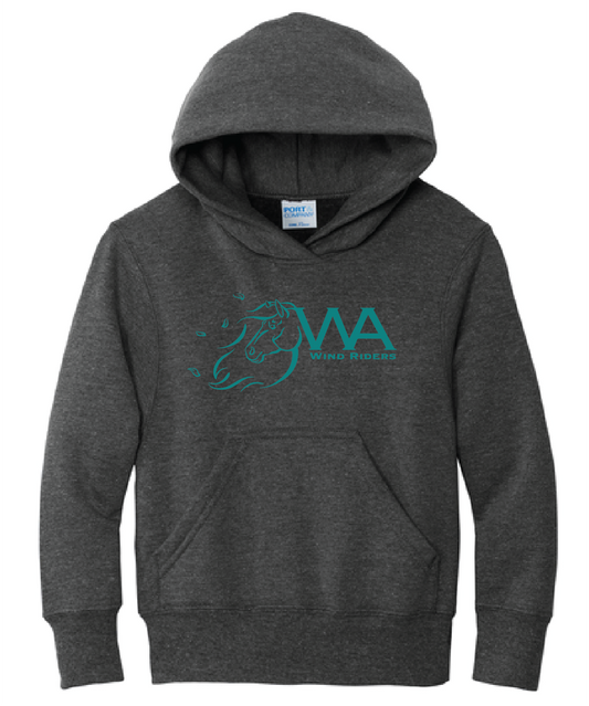 WIND RIDERS YOUTH HOODIE (TEAL LOGO)