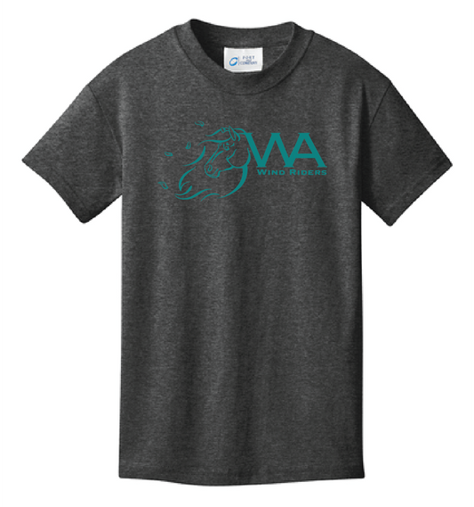 WIND RIDERS YOUTH TEE (TEAL LOGO)