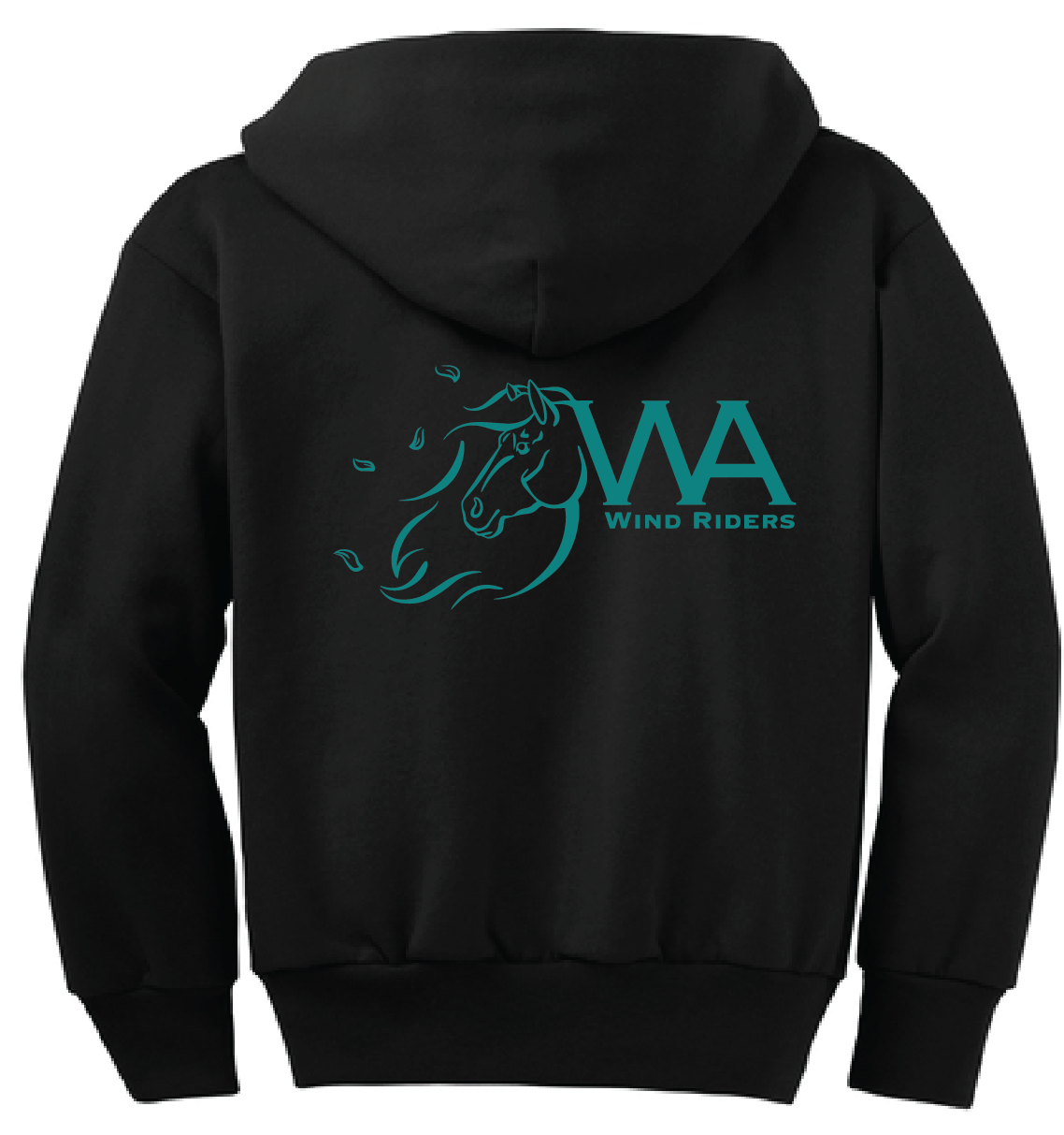 WIND RIDERS 4-H ADULT ZIP UP HOODIE (TEAL LOGO)