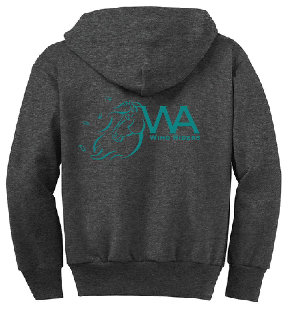 WIND RIDERS 4-H ADULT ZIP UP HOODIE (TEAL LOGO)