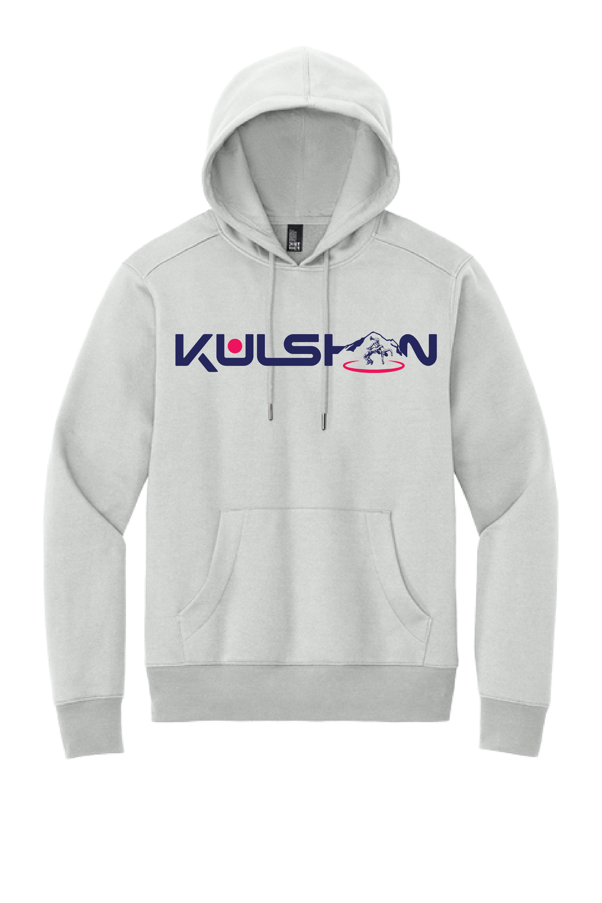 ASH GREY FLEECE HOODIE WITH KULSHAN WRESTLING LOGO 